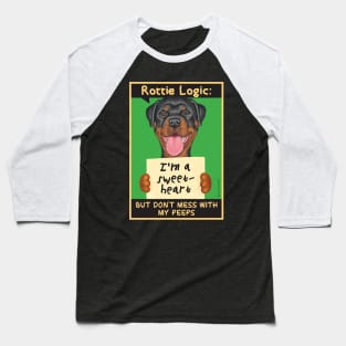 Rottweiler holding sign Baseball T-Shirt